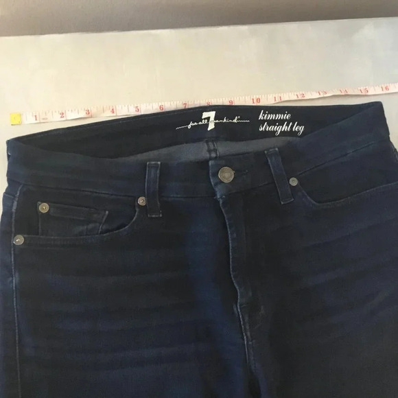 7 for all mankind kimmie straight leg dark blue jeans SZ 31 - Picture 8 of 14